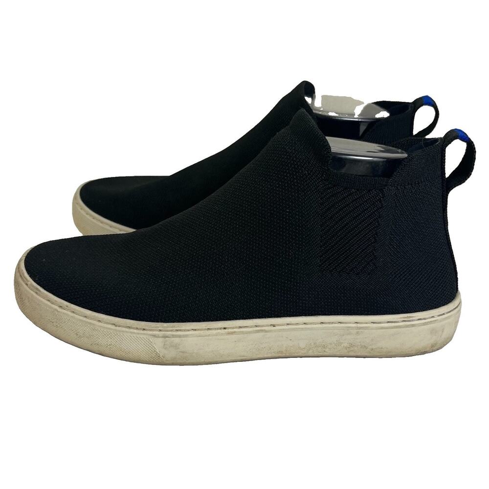 Rothy’s The Chelsea Sneakers Womens 8 Black Knit Slip On Ankle High Top